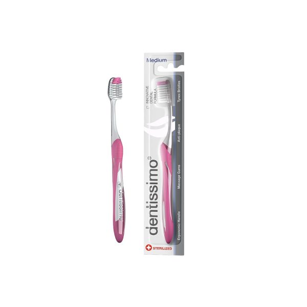 Dentissimo Antiplaque Action Medium Toothbrush Pink
